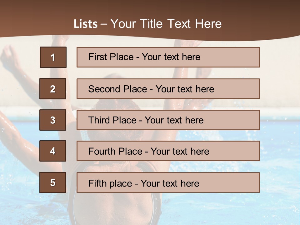 A Man And A Woman Playing In A Pool Powerpoint Template PowerPoint Template