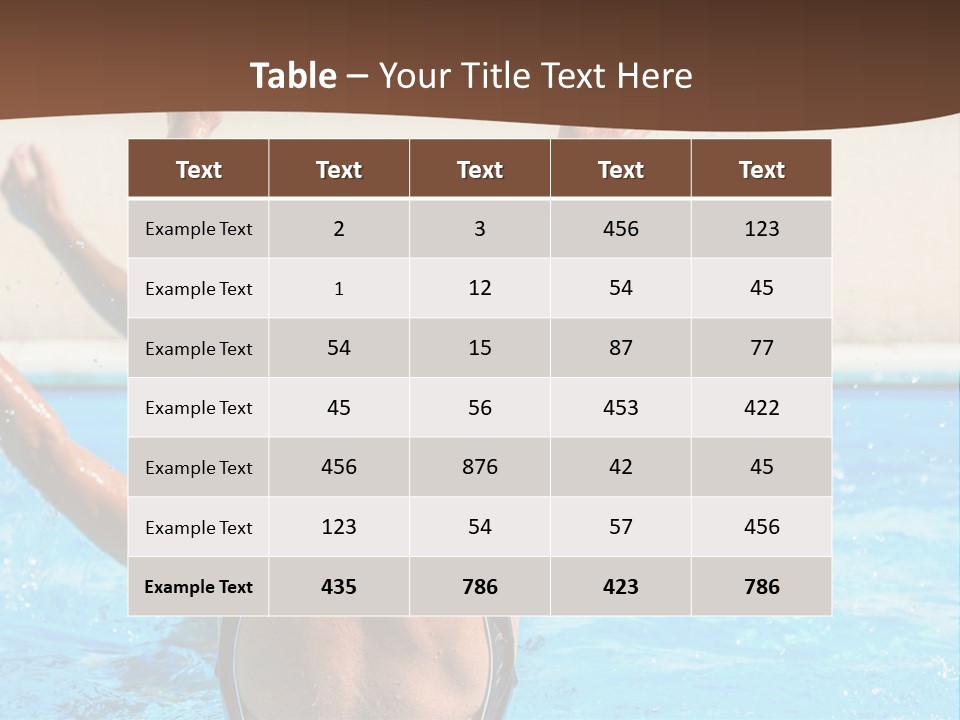 A Man And A Woman Playing In A Pool Powerpoint Template PowerPoint Template