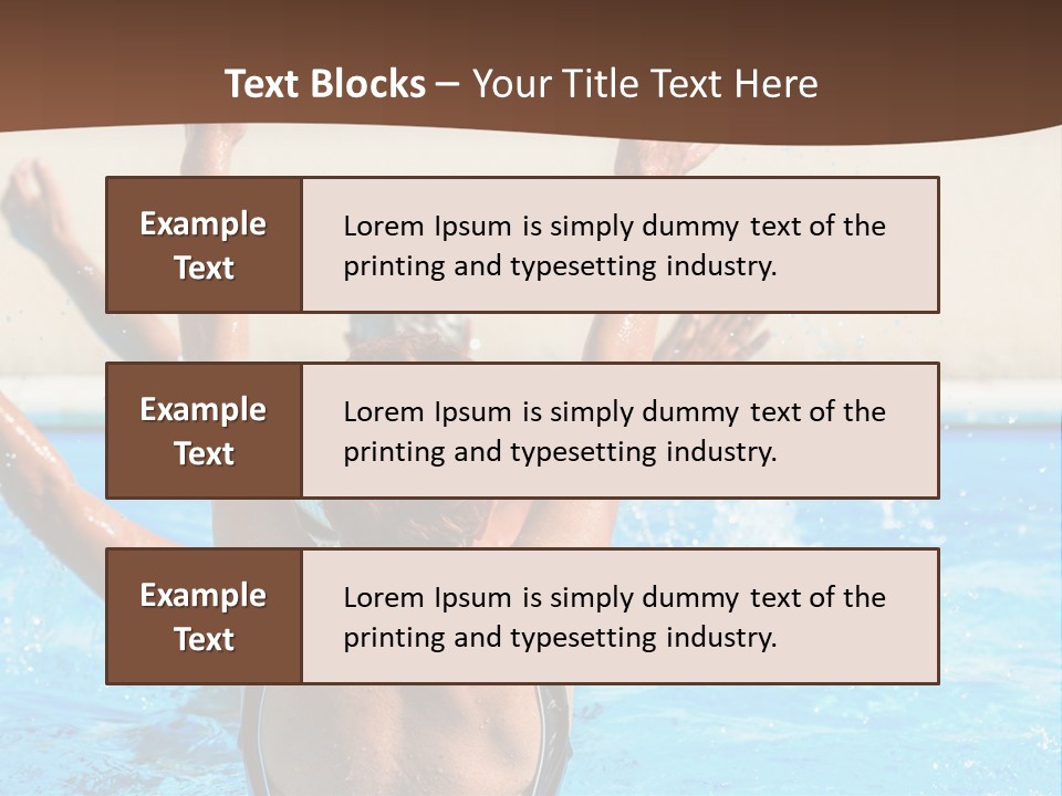 A Man And A Woman Playing In A Pool Powerpoint Template PowerPoint Template