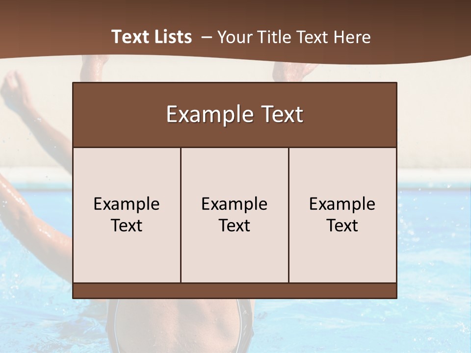 A Man And A Woman Playing In A Pool Powerpoint Template PowerPoint Template