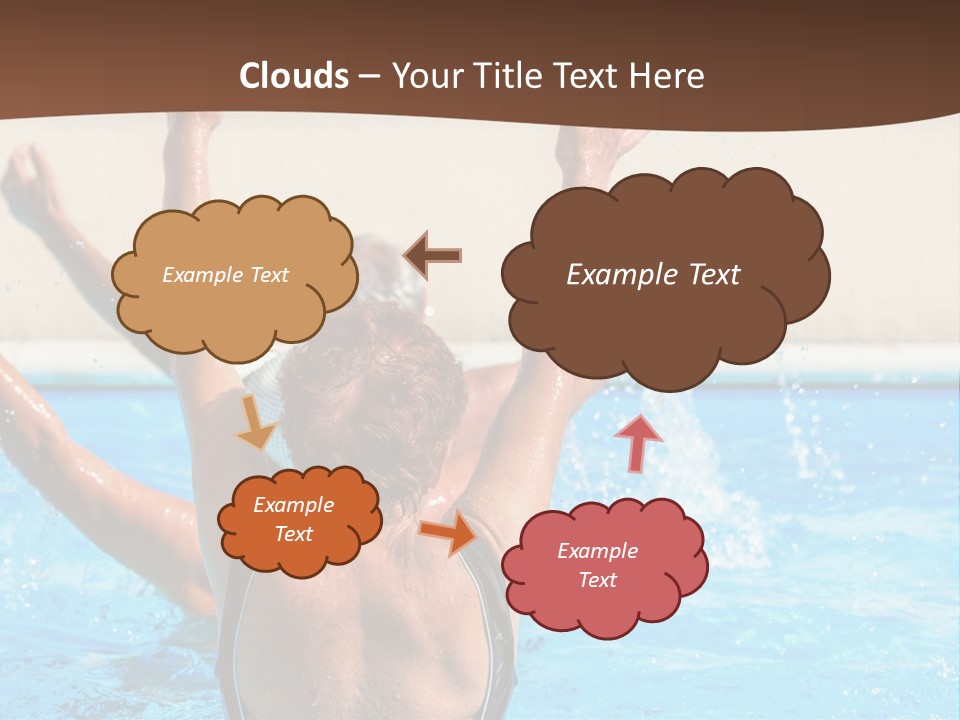 A Man And A Woman Playing In A Pool Powerpoint Template PowerPoint Template