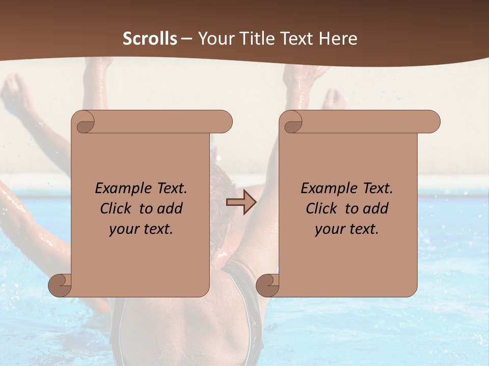 A Man And A Woman Playing In A Pool Powerpoint Template PowerPoint Template