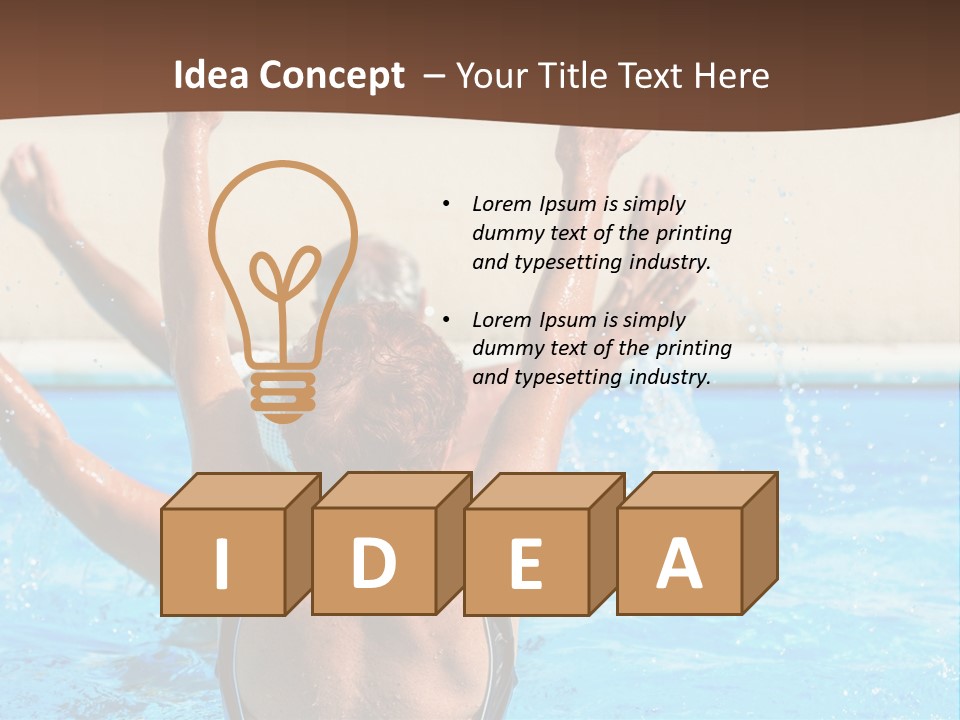 A Man And A Woman Playing In A Pool Powerpoint Template PowerPoint Template