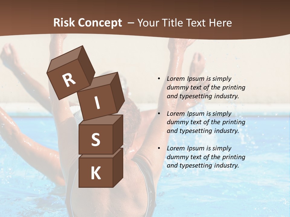 A Man And A Woman Playing In A Pool Powerpoint Template PowerPoint Template