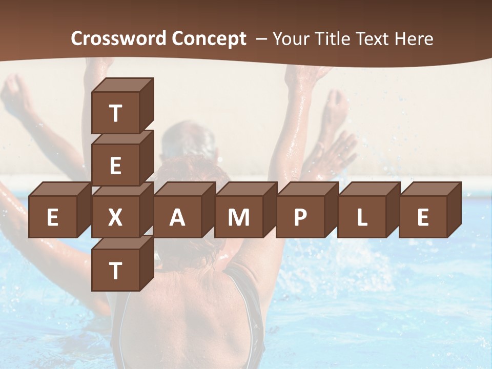 A Man And A Woman Playing In A Pool Powerpoint Template PowerPoint Template