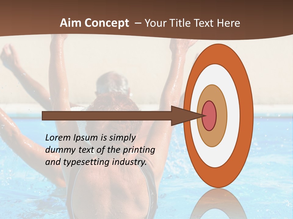 A Man And A Woman Playing In A Pool Powerpoint Template PowerPoint Template