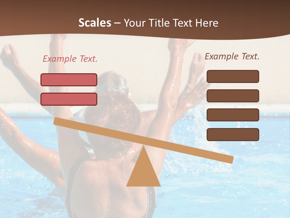 A Man And A Woman Playing In A Pool Powerpoint Template PowerPoint Template