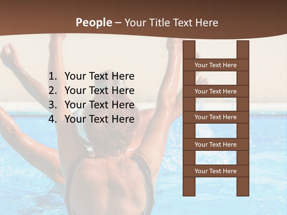 A Man And A Woman Playing In A Pool Powerpoint Template PowerPoint Template