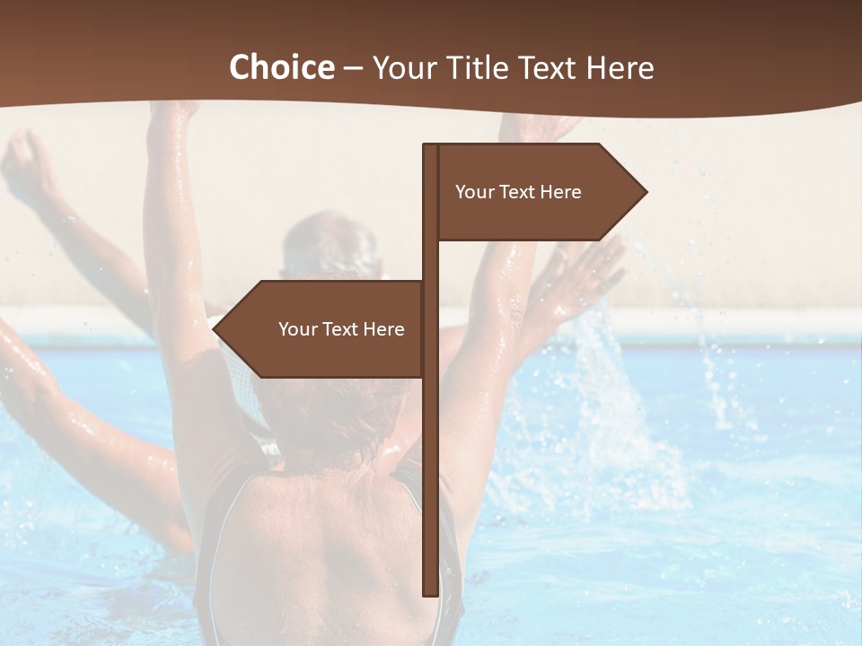 A Man And A Woman Playing In A Pool Powerpoint Template PowerPoint Template