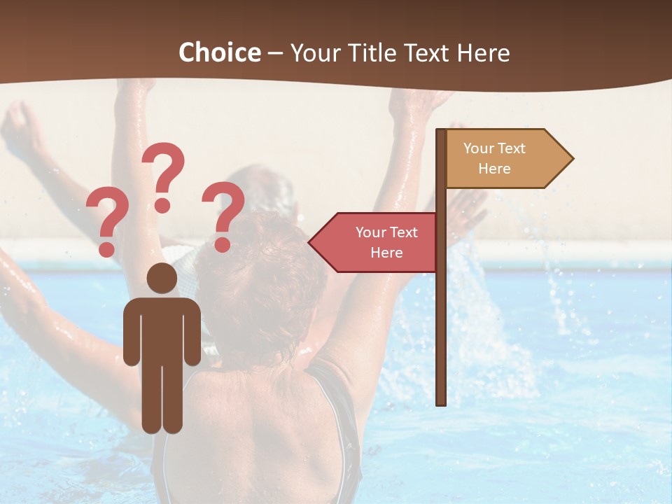 A Man And A Woman Playing In A Pool Powerpoint Template PowerPoint Template