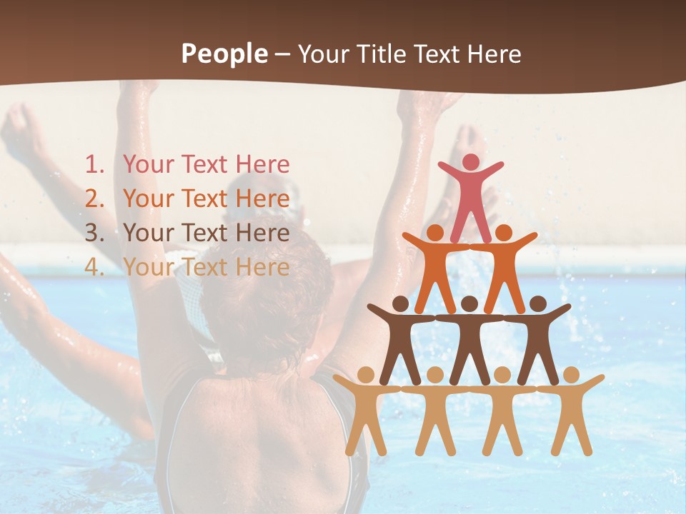 A Man And A Woman Playing In A Pool Powerpoint Template PowerPoint Template