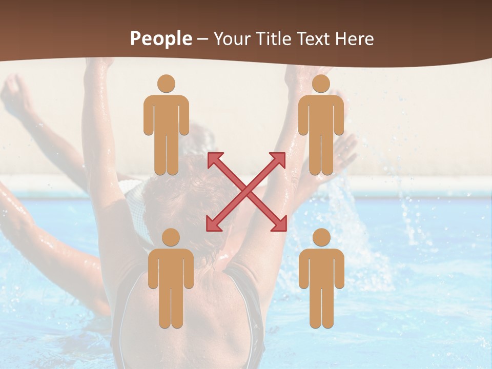 A Man And A Woman Playing In A Pool Powerpoint Template PowerPoint Template