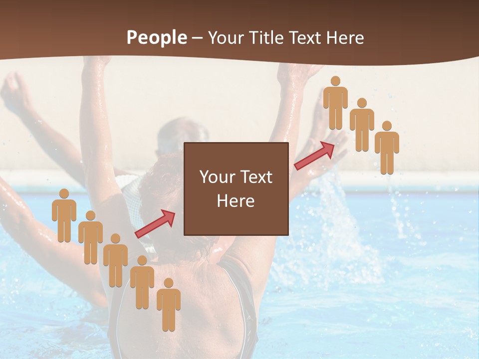 A Man And A Woman Playing In A Pool Powerpoint Template PowerPoint Template