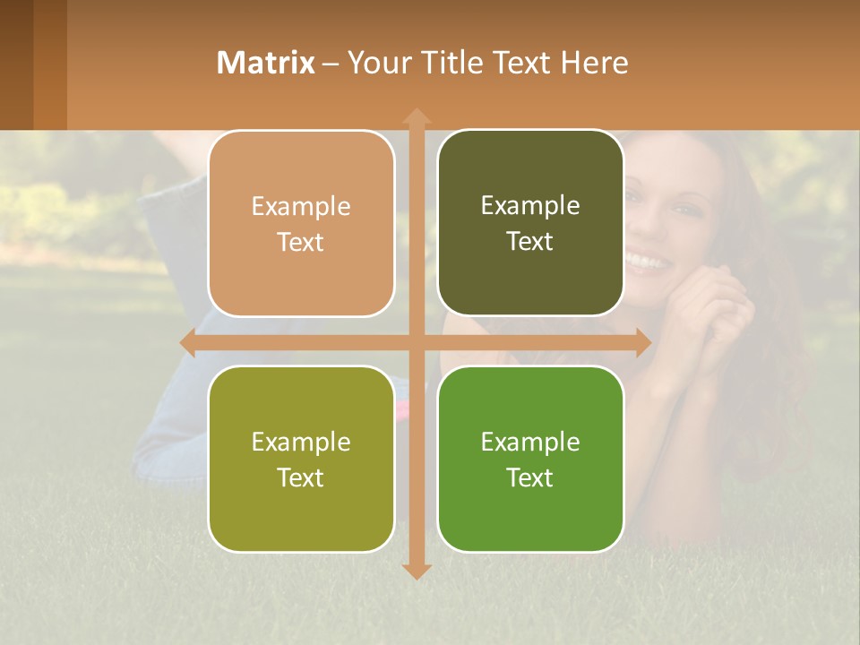 A Beautiful Woman Laying On The Grass In A Park PowerPoint Template