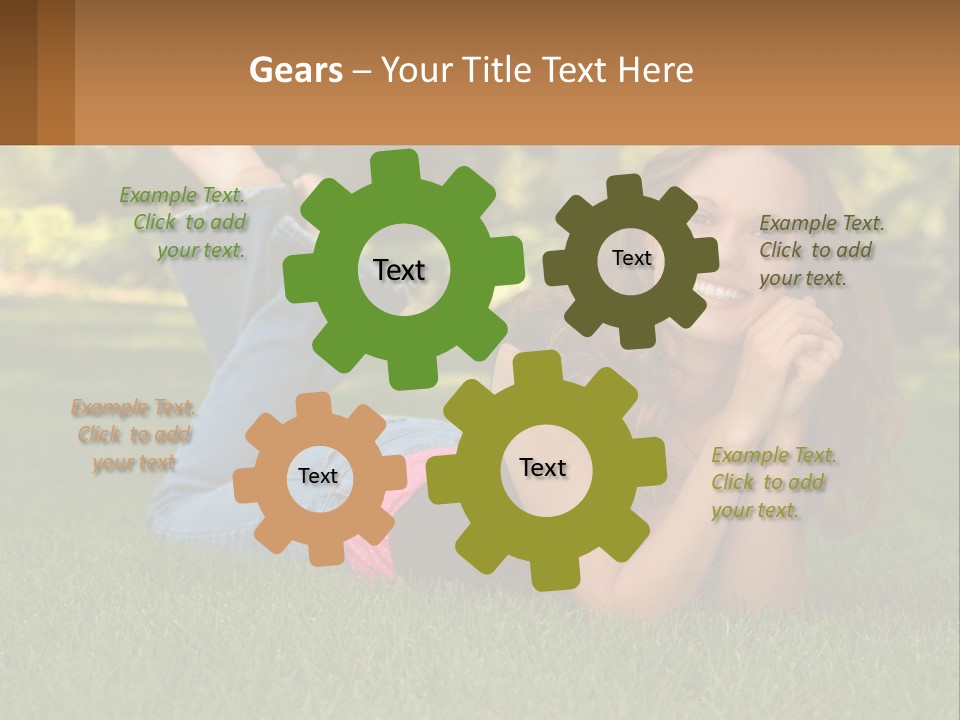 A Beautiful Woman Laying On The Grass In A Park PowerPoint Template