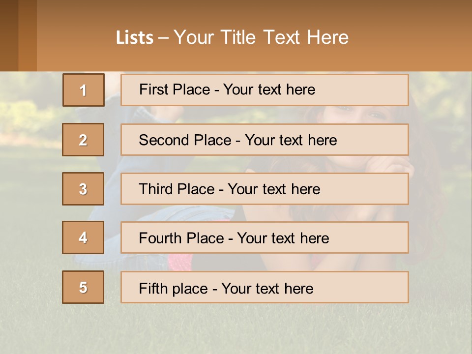 A Beautiful Woman Laying On The Grass In A Park PowerPoint Template