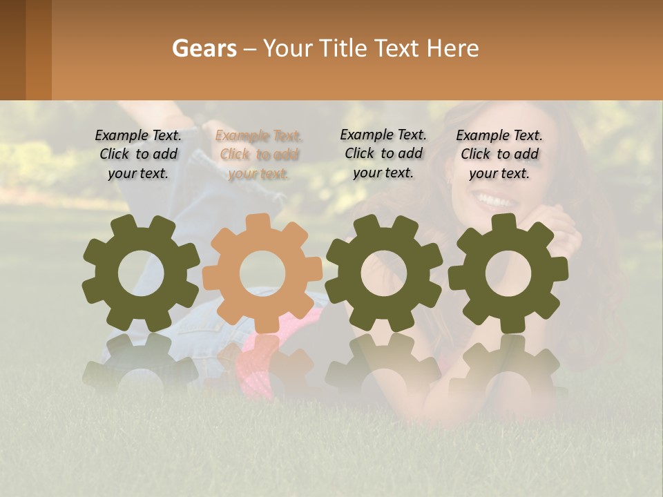 A Beautiful Woman Laying On The Grass In A Park PowerPoint Template