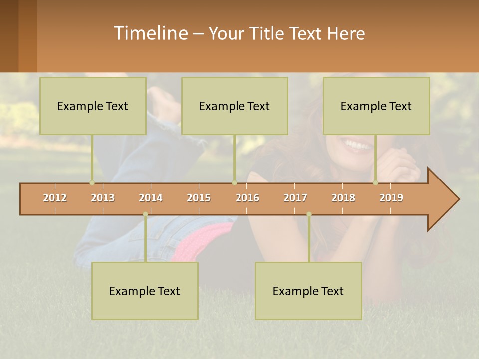 A Beautiful Woman Laying On The Grass In A Park PowerPoint Template