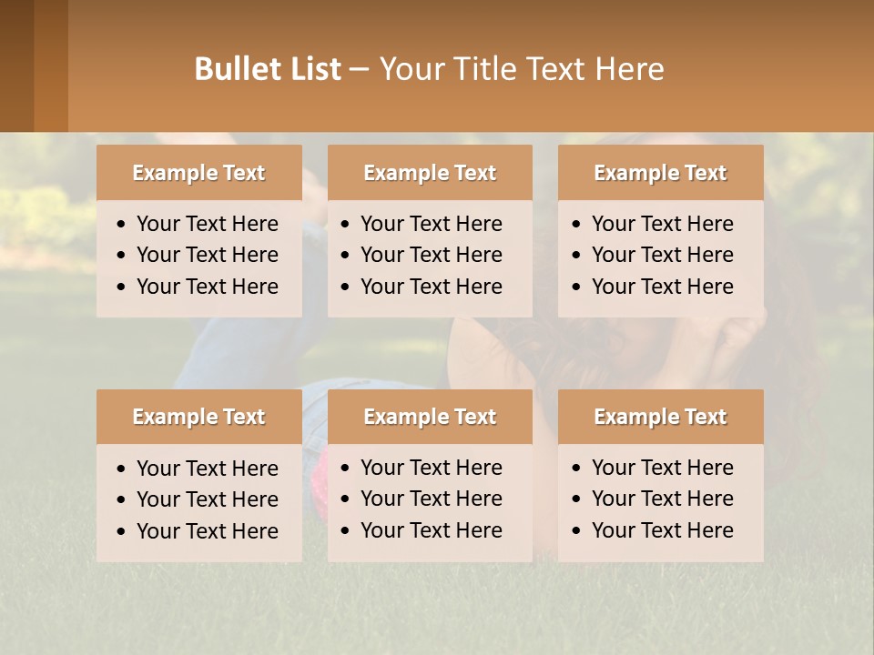 A Beautiful Woman Laying On The Grass In A Park PowerPoint Template