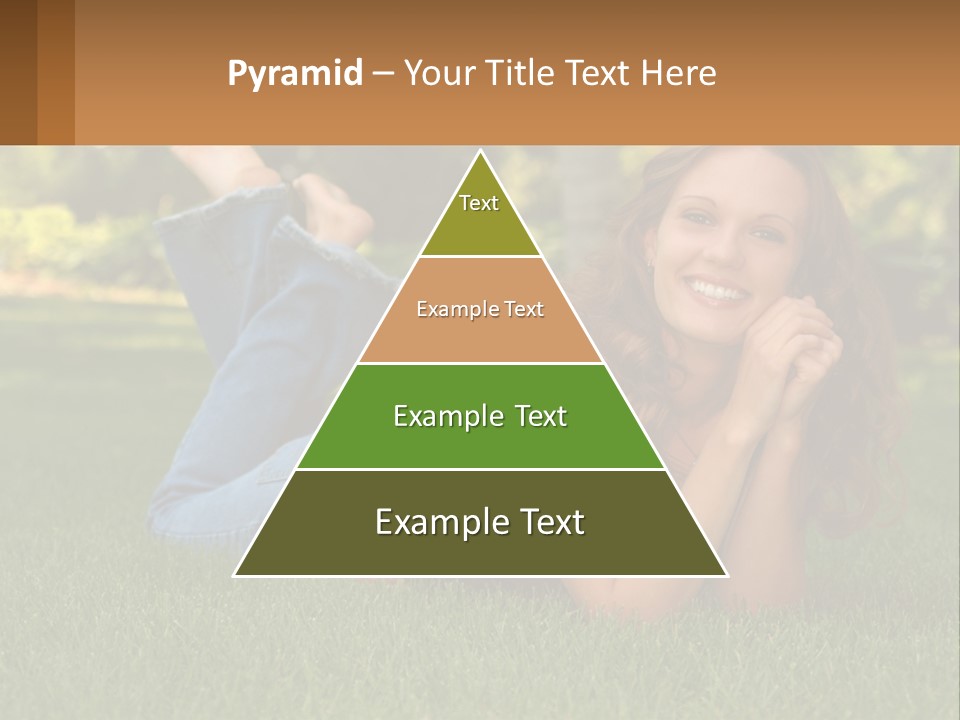 A Beautiful Woman Laying On The Grass In A Park PowerPoint Template