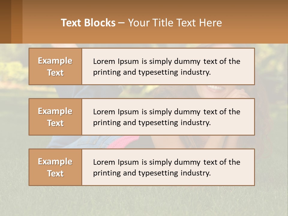 A Beautiful Woman Laying On The Grass In A Park PowerPoint Template