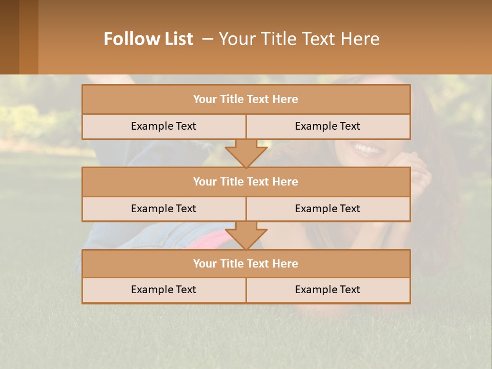 A Beautiful Woman Laying On The Grass In A Park PowerPoint Template