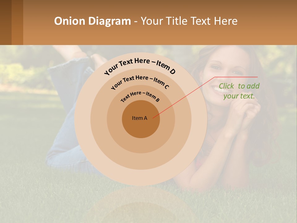 A Beautiful Woman Laying On The Grass In A Park PowerPoint Template