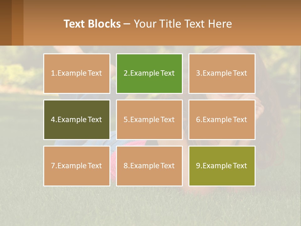 A Beautiful Woman Laying On The Grass In A Park PowerPoint Template