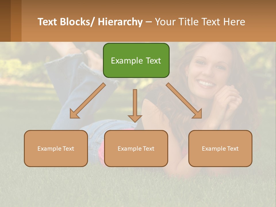 A Beautiful Woman Laying On The Grass In A Park PowerPoint Template