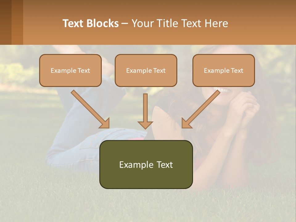 A Beautiful Woman Laying On The Grass In A Park PowerPoint Template