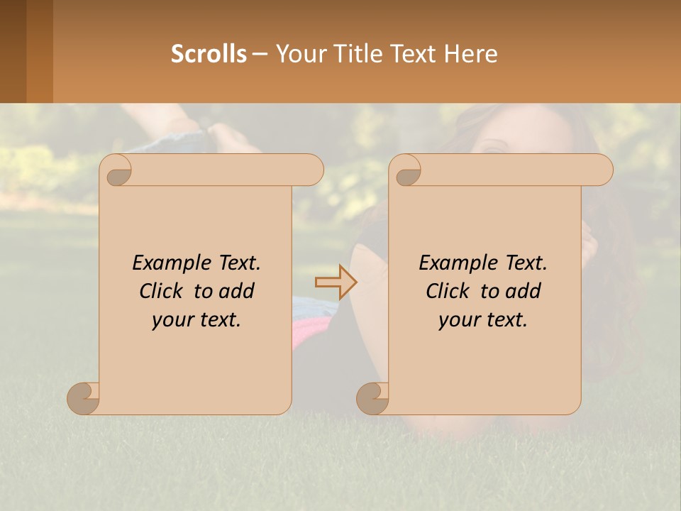 A Beautiful Woman Laying On The Grass In A Park PowerPoint Template