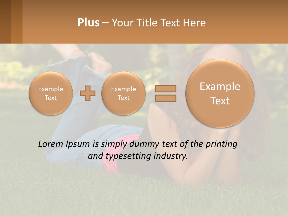 A Beautiful Woman Laying On The Grass In A Park PowerPoint Template