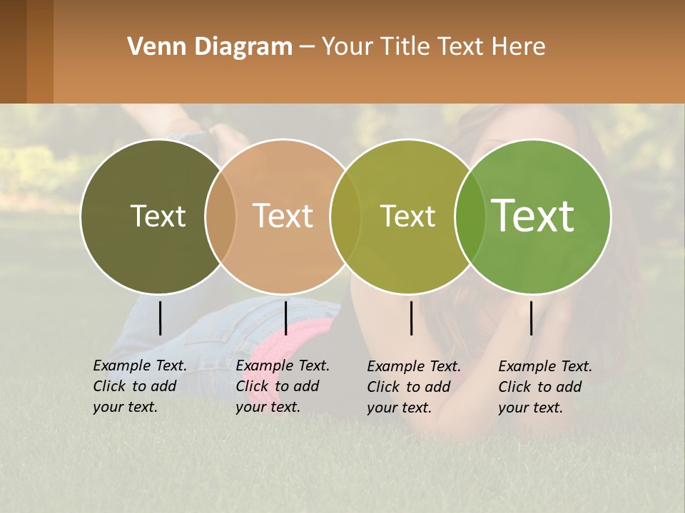 A Beautiful Woman Laying On The Grass In A Park PowerPoint Template