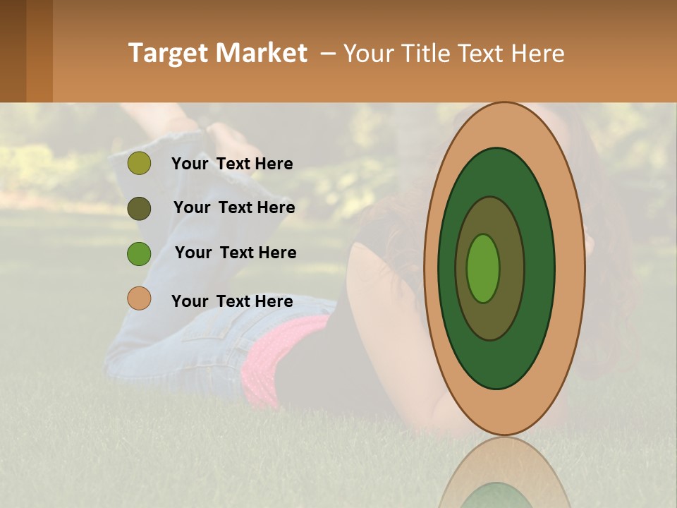 A Beautiful Woman Laying On The Grass In A Park PowerPoint Template