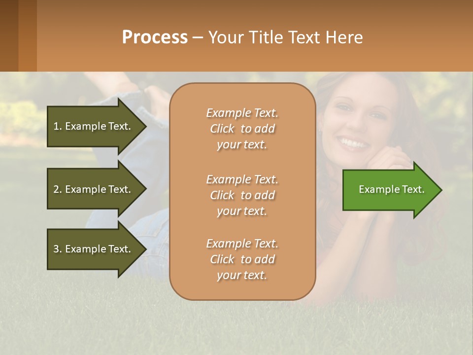 A Beautiful Woman Laying On The Grass In A Park PowerPoint Template