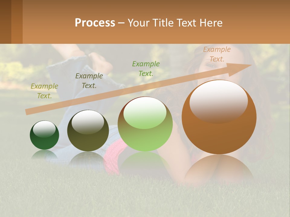 A Beautiful Woman Laying On The Grass In A Park PowerPoint Template