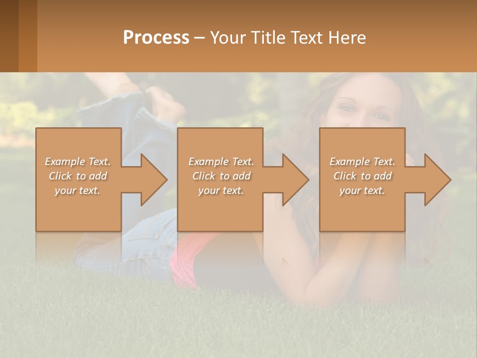 A Beautiful Woman Laying On The Grass In A Park PowerPoint Template