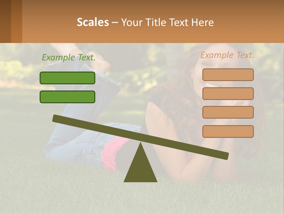 A Beautiful Woman Laying On The Grass In A Park PowerPoint Template