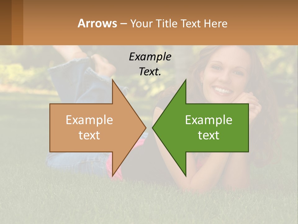 A Beautiful Woman Laying On The Grass In A Park PowerPoint Template