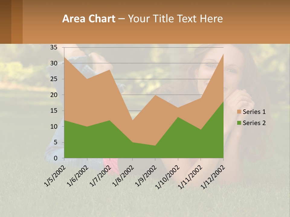 A Beautiful Woman Laying On The Grass In A Park PowerPoint Template