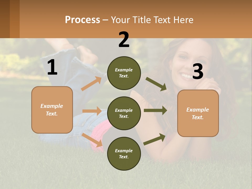 A Beautiful Woman Laying On The Grass In A Park PowerPoint Template