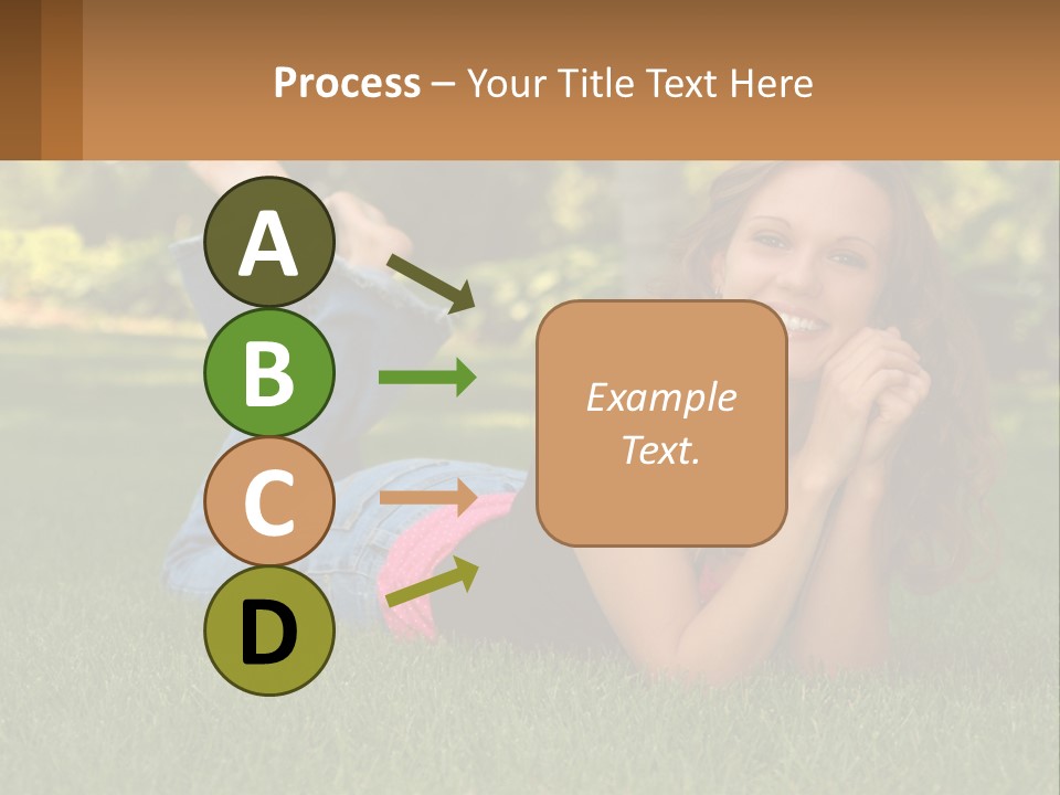 A Beautiful Woman Laying On The Grass In A Park PowerPoint Template