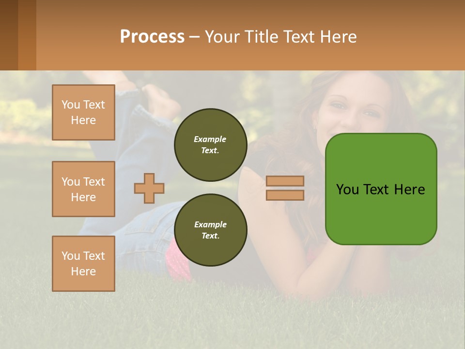 A Beautiful Woman Laying On The Grass In A Park PowerPoint Template