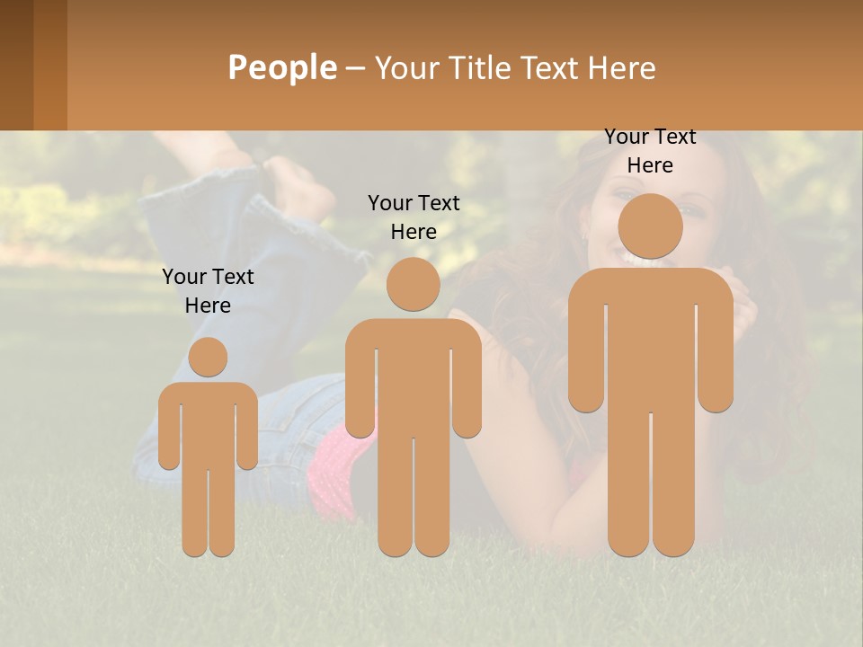 A Beautiful Woman Laying On The Grass In A Park PowerPoint Template