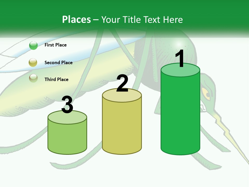 A Picture Of A Green Insect On A White Background PowerPoint Template