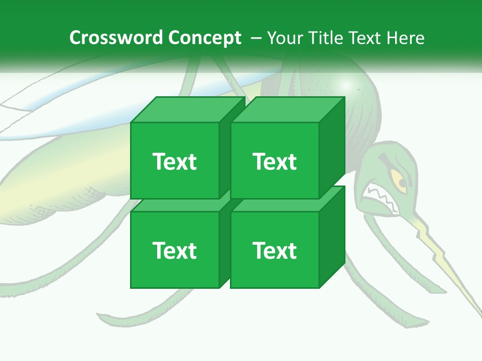 A Picture Of A Green Insect On A White Background PowerPoint Template