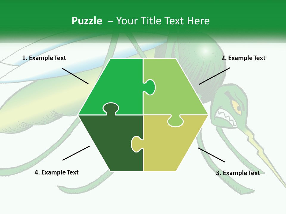 A Picture Of A Green Insect On A White Background PowerPoint Template