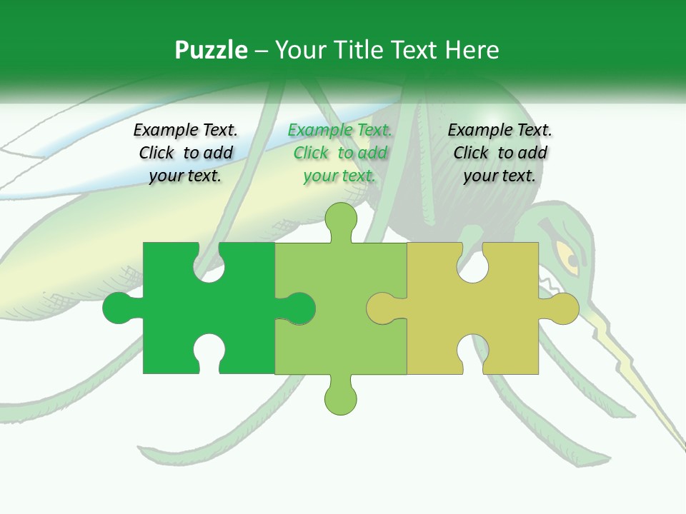 A Picture Of A Green Insect On A White Background PowerPoint Template