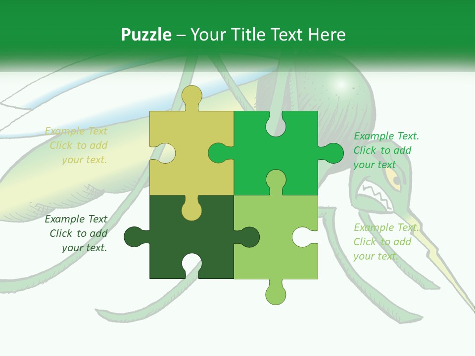 A Picture Of A Green Insect On A White Background PowerPoint Template