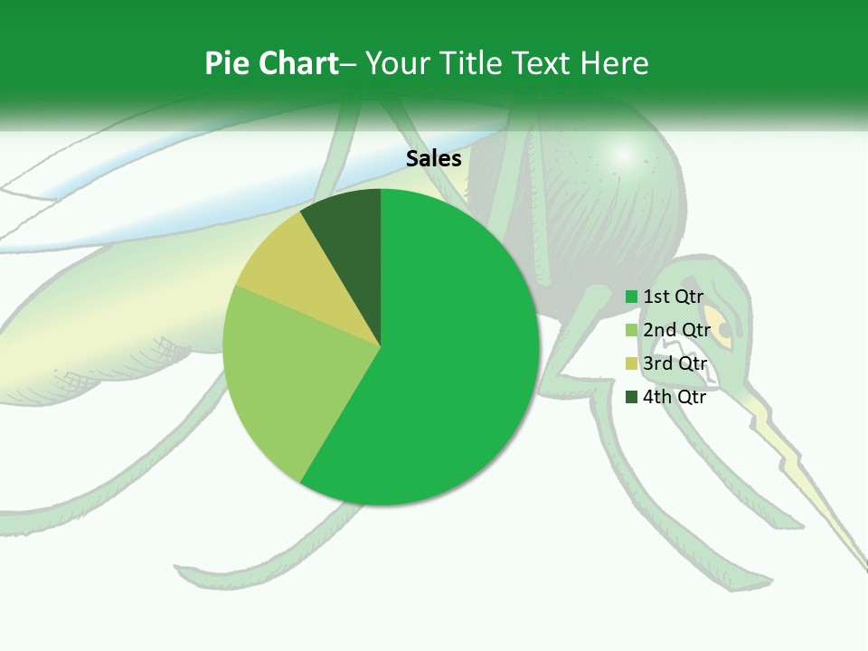 A Picture Of A Green Insect On A White Background PowerPoint Template